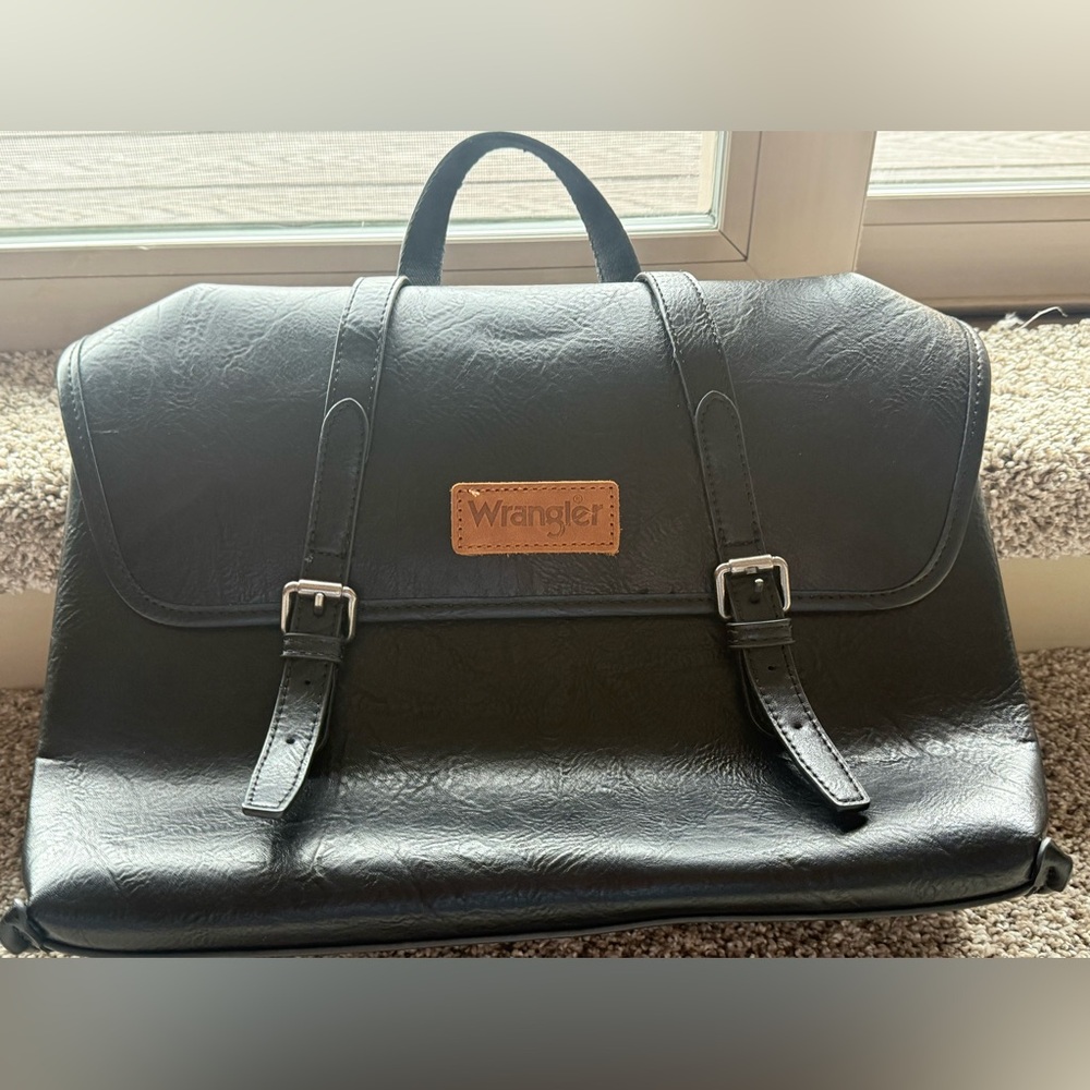 Wrangler Black Leather Backpack